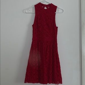 Lace red summer dress.